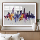 Atlanta Skyline Wall Art Canvas Print – Framed Colorful