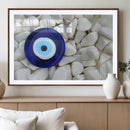 Blue Evil Eye Protection Wall Art Canvas Print – White by MyGreatCanvas | Canvas Wall Art Prints | Photo Prints & Wall Decor