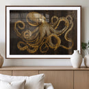 Octopus Wall Art Canvas Print – Wooden Art Sea Creature by MyGreatCanvas | Canvas Wall Art Prints | Photo Prints & Wall Decor
