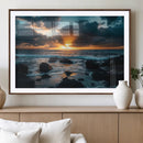 Ocean Sunset Wall Art Canvas Print – Rocky Shore Waves by MyGreatCanvas | Canvas Wall Art Prints | Photo Prints & Wall Decor