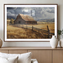 Golden Wheat Field Barn Canvas Print, Rustic Farm Landscape by MyGreatCanvas | Canvas Wall Art Prints | Photo Prints & Wall Decor