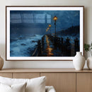 Dark Stormy Pier Wall Art Canvas Print, Moody Ocean Night by MyGreatCanvas | Canvas Wall Art Prints | Photo Prints & Wall Decor
