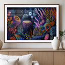 Vibrant Neon Coral Reef Wall Art Canvas Print, Colorful by MyGreatCanvas | Canvas Wall Art Prints | Photo Prints & Wall Decor