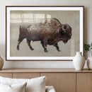 Snow-dusted bison silhouette textured vintage style rugged by MyGreatCanvas | Canvas Wall Art Prints | Photo Prints & Wall Decor