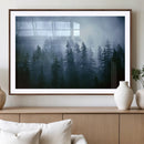 Foggy Evergreen Pines Wall Art – Mist Forest Blue Haze Moody by MyGreatCanvas | Canvas Wall Art Prints | Photo Prints & Wall Decor