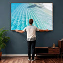 Crystal Clear Ocean Water Sunlit Reflections Palm Shadow Sandy Beach Tropical Wall Art for Home, Office Decor by MyGreatCanvas | Canvas Wall Art Prints | Photo Prints & Wall Decor