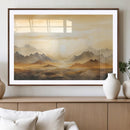 Sepia Color Abstract Mountain Wall Art Canvas Print