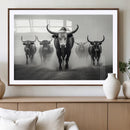 Texas Longhorn Wall Art Canvas Print, Framed Speckled Cow by MyGreatCanvas | Canvas Wall Art Prints | Photo Prints & Wall Decor