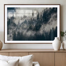 Foggy Pine Forest Wall Art – Framed Black White Nature by MyGreatCanvas | Canvas Wall Art Prints | Photo Prints & Wall Decor
