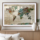 World Map Canvas Print – Framed Detailed Map of the World by MyGreatCanvas | Canvas Wall Art Prints | Photo Prints & Wall Decor