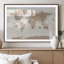 Framed Large World Map Canvas Print for Office Decor by MyGreatCanvas | Canvas Wall Art Prints | Photo Prints & Wall Decor