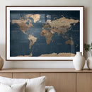 Navy Blue World Map Canvas Print – Framed Travel Map Wall by MyGreatCanvas | Canvas Wall Art Prints | Photo Prints & Wall Decor