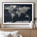 Colorful Watercolor World Map Canvas Print – Vibrant Framed