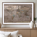 Grunge World Map Canvas Wall Art - Vintage Aged World Map by MyGreatCanvas | Canvas Wall Art Prints | Photo Prints & Wall Decor