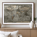 World Map Canvas Print – Detailed Map of the World Wall Art