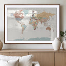 Pastel Colors World Map Wall Art Canvas Print by MyGreatCanvas | Canvas Wall Art Prints | Photo Prints & Wall Decor