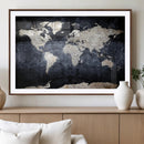 Vintage World Map Canvas Wall Art – Antique Triptych Map