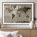 World Map Canvas Print – Detailed Map of the World Adventure