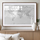 World Map Canvas Print – Framed Modern Detailed Map of the by MyGreatCanvas | Canvas Wall Art Prints | Photo Prints & Wall Decor