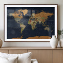 Modern World Map Canvas Print – Framed Detailed Map of the by MyGreatCanvas | Canvas Wall Art Prints | Photo Prints & Wall Decor
