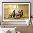 Wild Horses Wall Art Canvas Print – Framed Galloping Herd