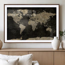Push Pin World Map Canvas Wall Art Print, Interactive Travel