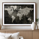 Vintage World Map Wall Art Canvas Print – Framed Large Map