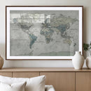Neutral Vintage World Map Canvas Wall Art Print, Classic Map by MyGreatCanvas | Canvas Wall Art Prints | Photo Prints & Wall Decor