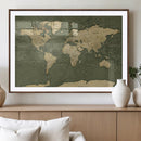 Large World Map Canvas Wall Art Print for Study Room Decor - by MyGreatCanvas | Canvas Wall Art Prints | Photo Prints & Wall Decor