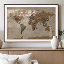 World Map Canvas Wall Art Print, Detailed Global Map Artwork by MyGreatCanvas | Canvas Wall Art Prints | Photo Prints & Wall Decor