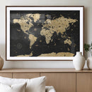Vintage Blue and Brown World Map Canvas Wall Art – Framed by MyGreatCanvas | Canvas Wall Art Prints | Photo Prints & Wall Decor