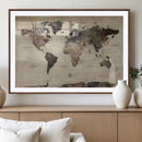 Neutral Watercolor World Map Canvas Wall Art – Framed Earth by MyGreatCanvas | Canvas Wall Art Prints | Photo Prints & Wall Decor