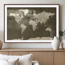 Vintage World Map Canvas Print – Framed Travel Map Wall Art