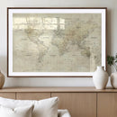 Detailed Large World Map Wall Decor Canvas Art Print by MyGreatCanvas | Canvas Wall Art Prints | Photo Prints & Wall Decor