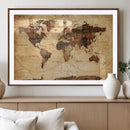 Modern Red and Gray World Map Canvas Print – Framed Wall Art by MyGreatCanvas | Canvas Wall Art Prints | Photo Prints & Wall Decor