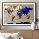 Watercolor World Map Canvas Print – Framed Wall Art for by MyGreatCanvas | Canvas Wall Art Prints | Photo Prints & Wall Decor