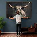 Vintage Texas Longhorn Bull Wall Art Canvas Print, Cow by MyGreatCanvas | Canvas Wall Art Prints | Photo Prints & Wall Decor