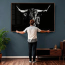 Black Bull Wall Art Canvas Print, Dark Longhorn Portrait by MyGreatCanvas | Canvas Wall Art Prints | Photo Prints & Wall Decor