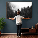Black White Forest Wall Art Canvas Print, Misty Pine Tree by MyGreatCanvas | Canvas Wall Art Prints | Photo Prints & Wall Decor
