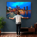Boston Wall Art Canvas Print, Boston City Downtown Night by MyGreatCanvas | Canvas Wall Art Prints | Photo Prints & Wall Decor