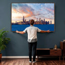 Chicago Wall Art Canvas Print - Chicago City Downtown Night by MyGreatCanvas | Canvas Wall Art Prints | Photo Prints & Wall Decor