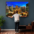 Chicago Wall Art Canvas Print - Chicago City Downtown Night by MyGreatCanvas | Canvas Wall Art Prints | Photo Prints & Wall Decor