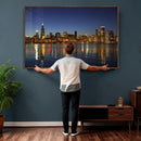 Chicago Wall Art Canvas Print - Chicago City Downtown Night by MyGreatCanvas | Canvas Wall Art Prints | Photo Prints & Wall Decor