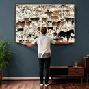Farmhouse Animals Horse Longhorn Cow Wall Art Canvas Print - by MyGreatCanvas | Canvas Wall Art Prints | Photo Prints & Wall Decor