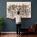 Abstract Cow Longhorn Wall Art Canvas Print for Cabin Decor by MyGreatCanvas | Canvas Wall Art Prints | Photo Prints & Wall Decor