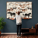 Wild Horses Wall Art Canvas Print - Abstract Farm Longhorn by MyGreatCanvas | Canvas Wall Art Prints | Photo Prints & Wall Decor