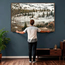 Snowy Mountain Landscape Wall Art Canvas Print, Alpine Pine by MyGreatCanvas | Canvas Wall Art Prints | Photo Prints & Wall Decor
