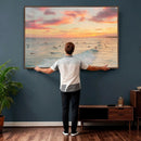 Sunset Beach Wall Art Canvas Print – Soft Coastal by MyGreatCanvas | Canvas Wall Art Prints | Photo Prints & Wall Decor