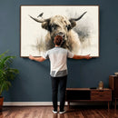 Abstract Highland Cow Wall Art Canvas Print, Rustic Farm by MyGreatCanvas | Canvas Wall Art Prints | Photo Prints & Wall Decor