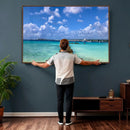 Caribbean Ocean Pier Seascape Wall Art Canvas Print, by MyGreatCanvas | Canvas Wall Art Prints | Photo Prints & Wall Decor